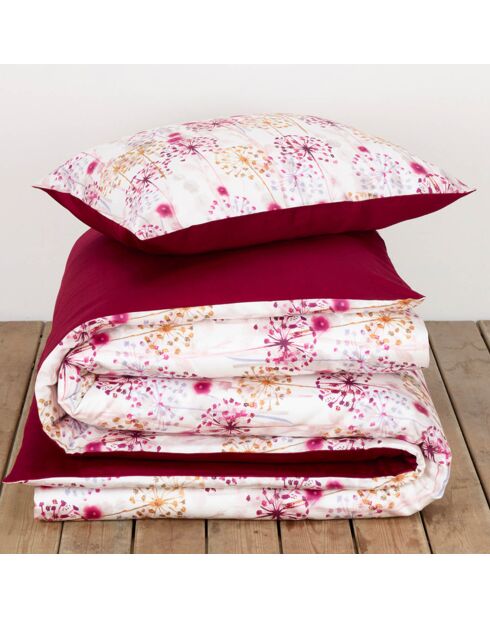 Parure housse de couette satin de coton  Grace prune
