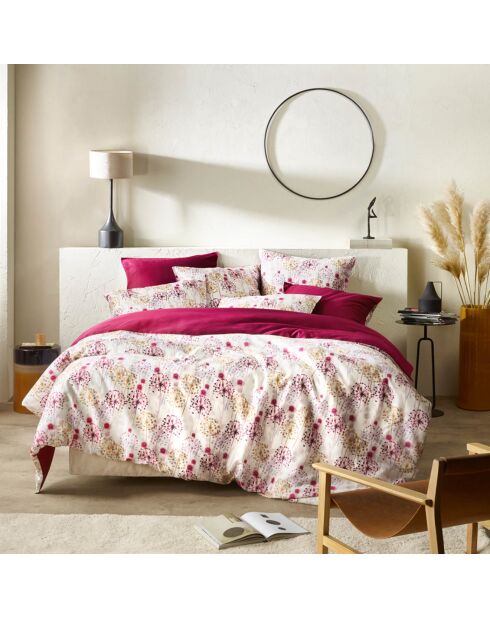 Parure housse de couette satin de coton  Grace prune