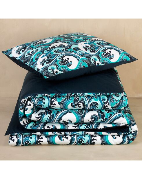 Parure housse de couette Beaufort bleu/blanc