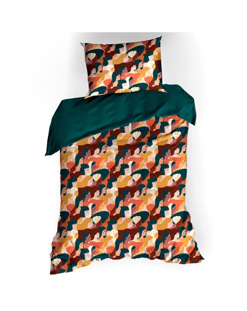 Anais veelkleurige dekbedovertrekset van katoensatijn