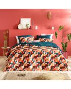 Parure housse de couette satin de coton Anais multicolore