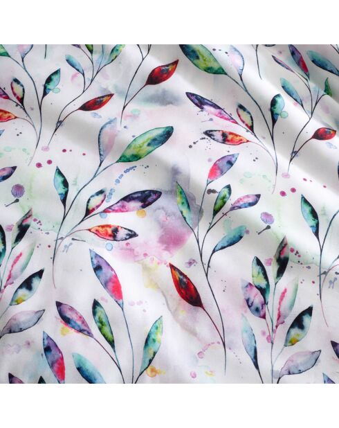 Bettbezug-Set Lupine aus weißem Baumwollsatin