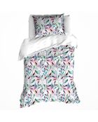 Parure housse de couette satin de coton Lupine blanche