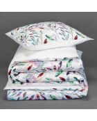 Parure housse de couette satin de coton Lupine blanche