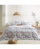 Parure housse de couette satin de coton Lupine blanche