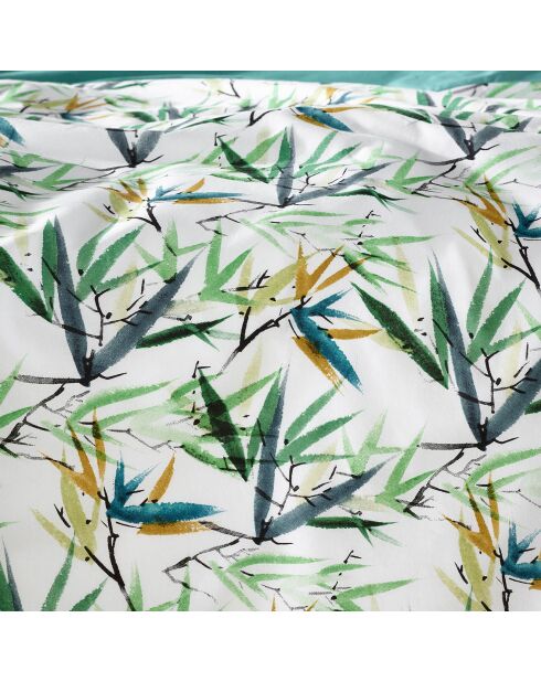 Parure housse de couette percale de coton Salix verte
