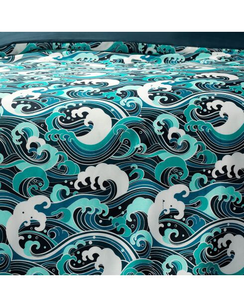 Parure housse de couette Beaufort bleu/blanc