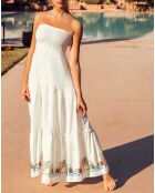 Robe longue Charlotte Toscane blanche