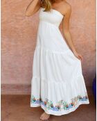 Robe longue Charlotte Toscane blanche
