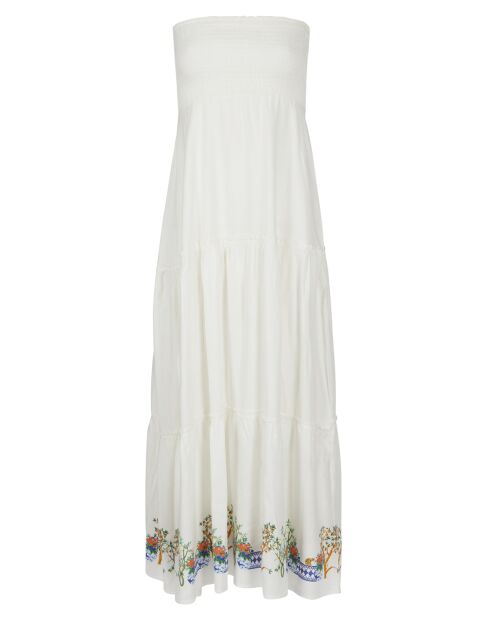 Robe longue Charlotte Toscane blanche