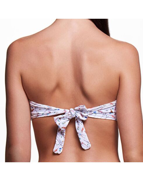 Riva Chance Bandeau-Bikinioberteil in Weiß/Rosa