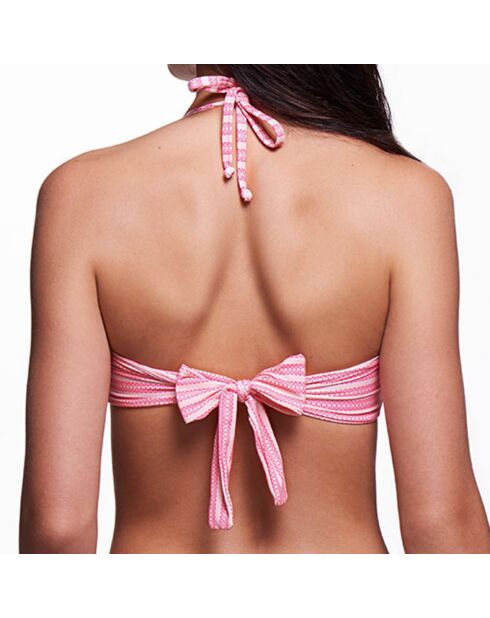 Haut de Maillot Bandeau Riva Gardenia blanc/rose/vert