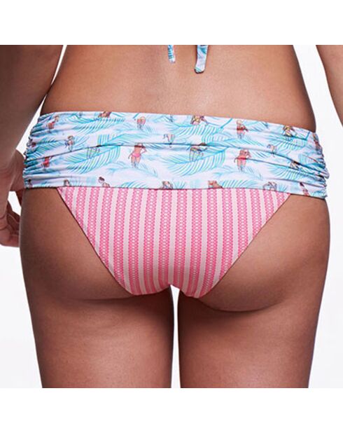 Tula Gardenia wit/roze/groen bikinibroekje met hoge taille