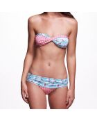 Bas de Maillot taille haute Tula Gardenia blanc/rose/vert