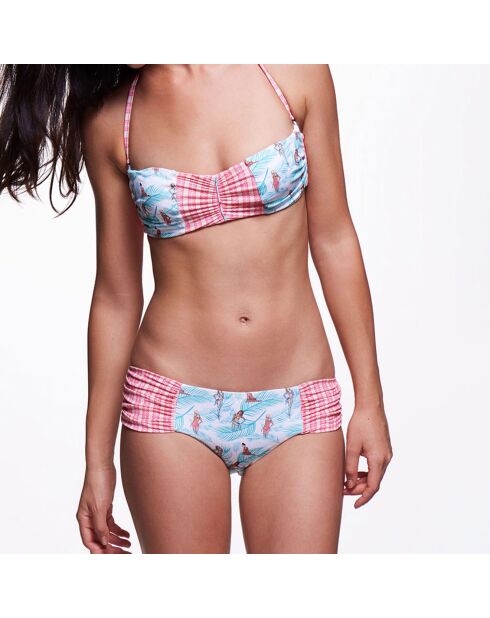 Haut de Maillot Bandeau Riva Gardenia blanc/rose/vert