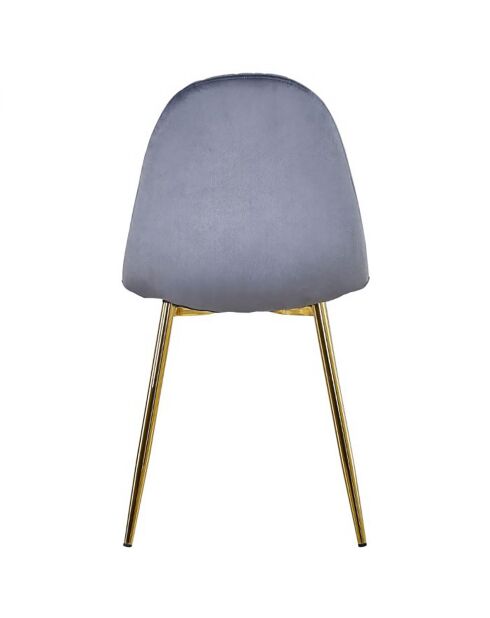 4 Noorse zilveren fluwelen gewatteerde stoelen - 44x56,5x87,5 cm