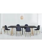 4 Chaises matelassées Norway velours noires - 44x56.5x87.5 cm