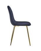 4 Chaises matelassées Norway velours noires - 44x56.5x87.5 cm