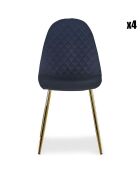 4 Chaises matelassées Norway velours noires - 44x56.5x87.5 cm