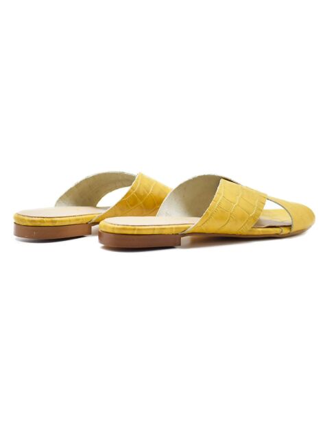 Mules en Cuir végétal Flora jaunes