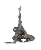 Sculpture en résine Invocation anthracite - 41x37x23 cm