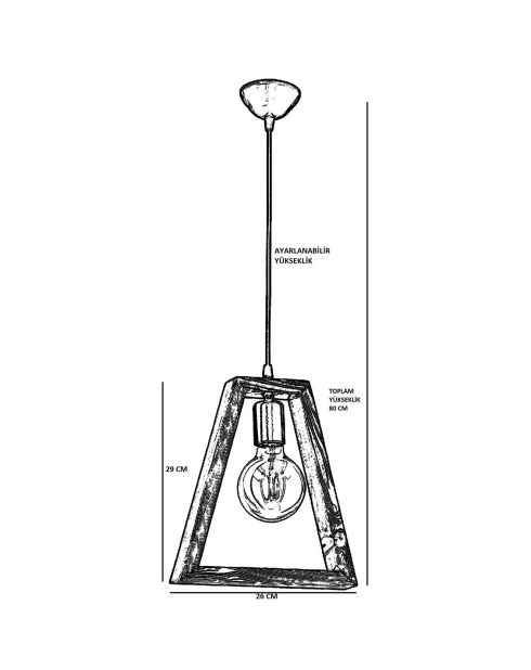 Suspension Geometrik noyer/noir - 25x30 cm