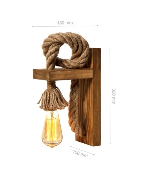 Lampada da parete KN14 marrone/oro - 18x30x10 cm
