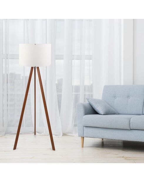 Lampada da terra Ayd bianca/marrone - 38x140 cm