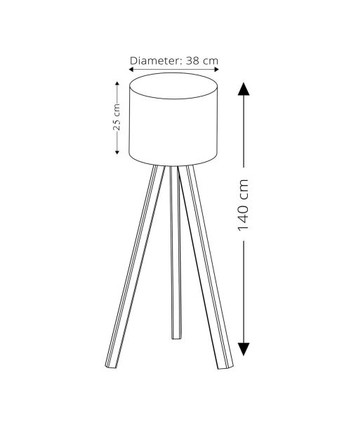 Lampadaire Ayd noir/brun - 38x140 cm