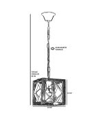 Suspension Zikzak noyer/noir - 50 cm