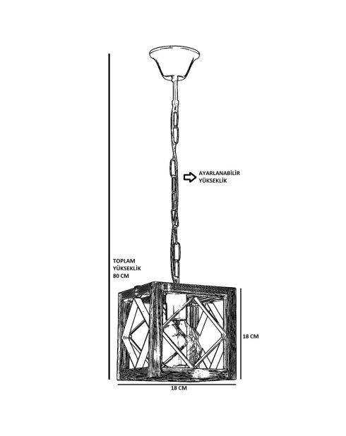 Suspension Zikzak noyer/noir - 50 cm