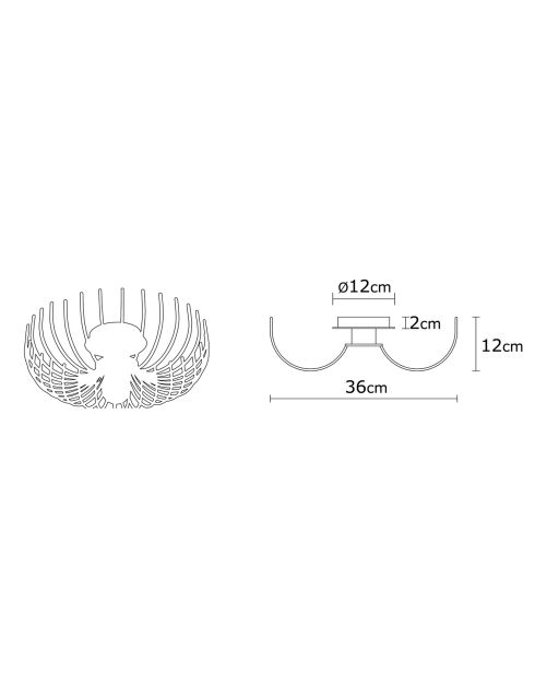 Lampada da soffitto Aspendos bianca - D.36x12 cm