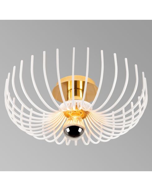 Lampada da soffitto Aspendos bianca - D.36x12 cm