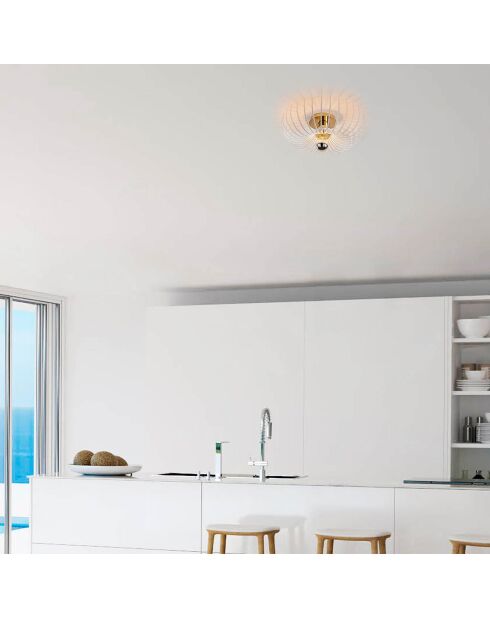 Lampada da soffitto Aspendos bianca - D.36x12 cm