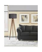 Lampadaire Tripod brun/gris - D.45x153 cm