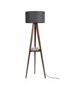 Lampadaire Sehbali noyer/gris - D.45x153 cm