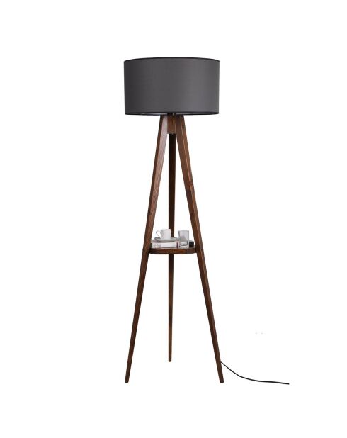 Lampadaire Sehbali noyer/gris - D.45x153 cm