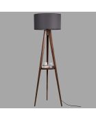 Lampadaire Sehbali noyer/gris - D.45x153 cm