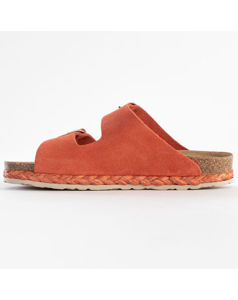 Mules Aristote en Cuir corail