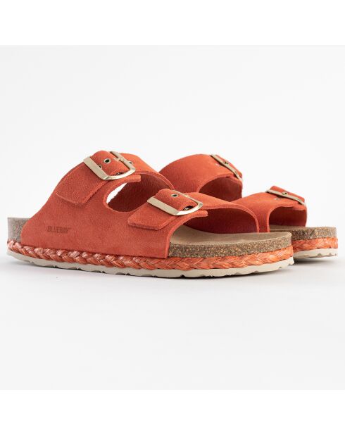 Mules Aristote en Cuir corail