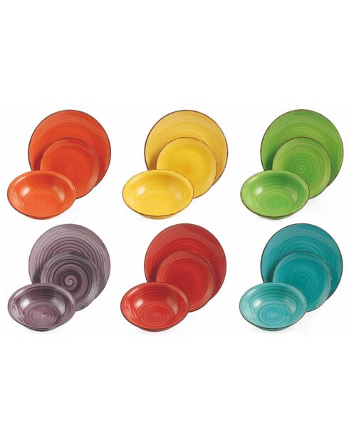 Set de vajilla multicolor Baita - 18 piezas
