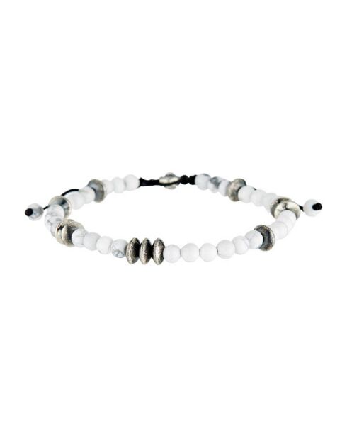 Jakub-Armband aus Silber und weißem Howlith