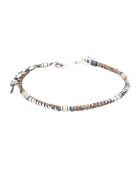 Pulsera de acero encerado marrón y cordón marrón