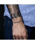 Pulsera de acero encerado marrón y cordón marrón