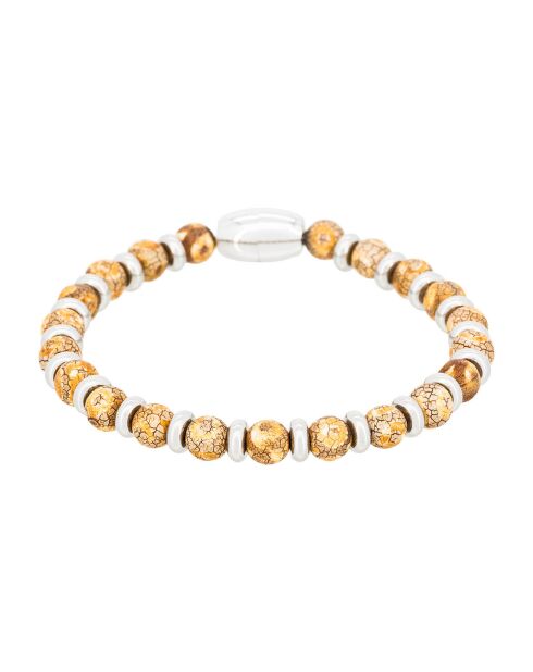 Bracciale Sunrise in acciaio e agata beige