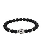 Brazalete Dark Side de acero y perlas negras