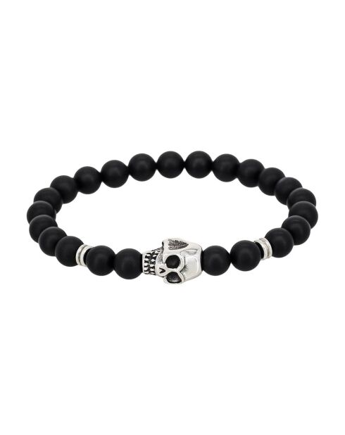 Brazalete Dark Side de acero y perlas negras