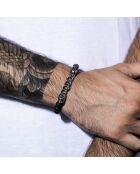 Dark Shadows Armband aus Stahl und schwarzen Lavasteinen