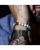 Armband aus Stahl und mehrfarbigem Agalmatolith