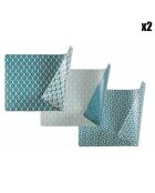 6 Sets de table Bali bleu/blanc - 45x30 cm